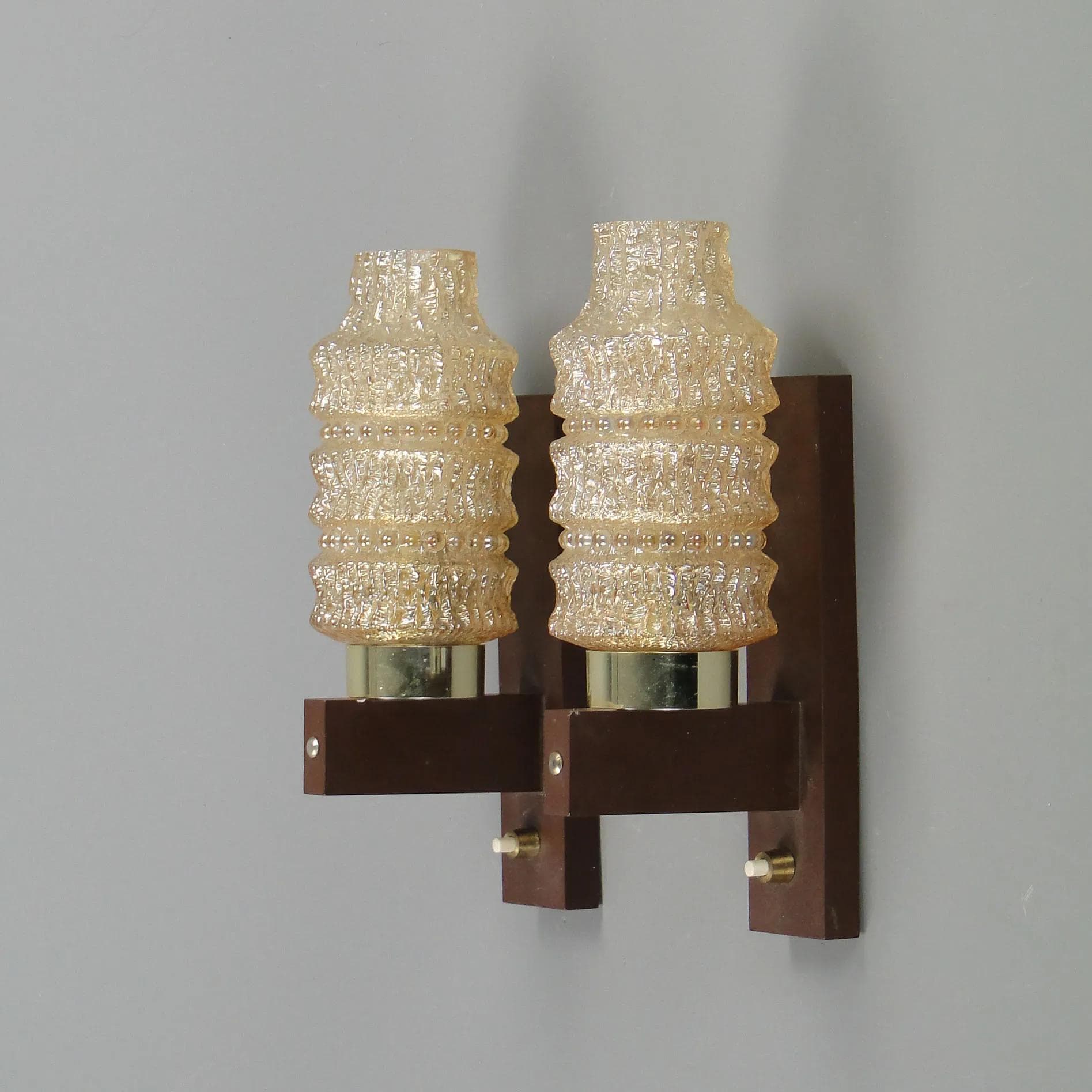 Brązowe modernistyczne kinkiety ścienne, Niemcy, lata 60. - 11781