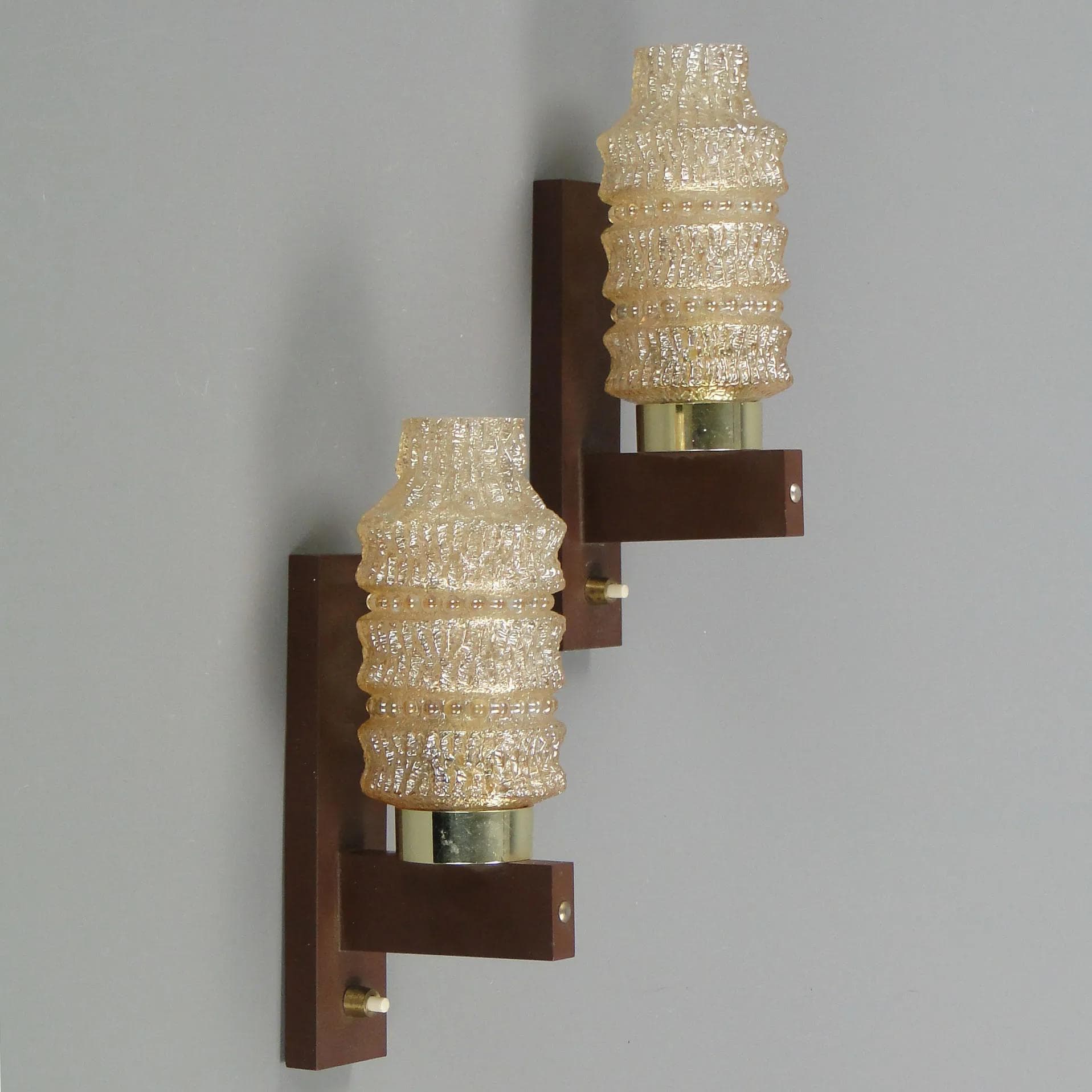 Brązowe modernistyczne kinkiety ścienne, Niemcy, lata 60. - 11786