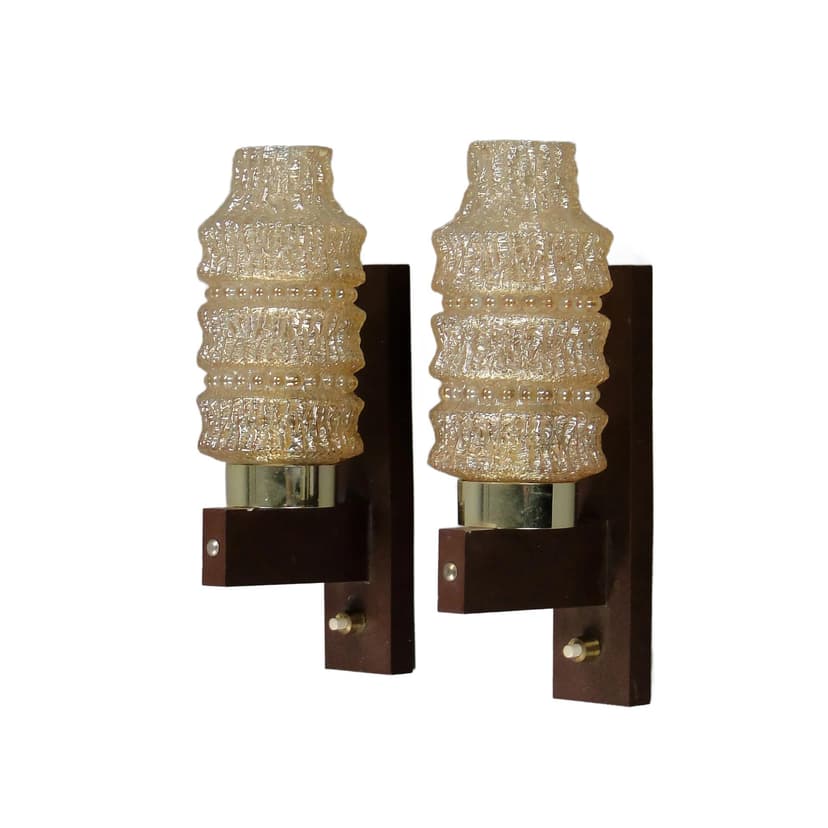 Brązowe modernistyczne kinkiety ścienne, Niemcy, lata 60.