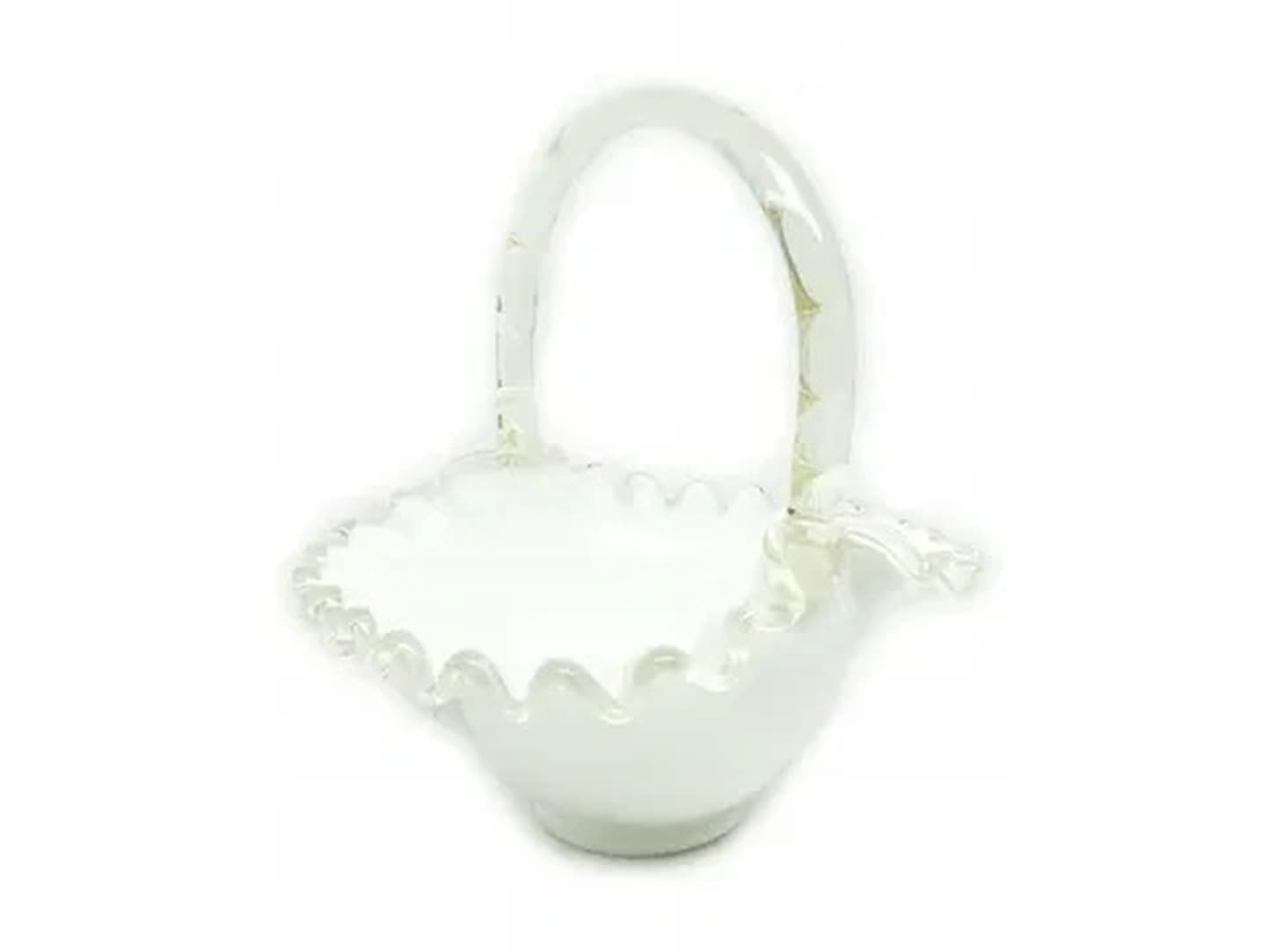 Decorative basket, white glass, Poland, 1970s. - 175226