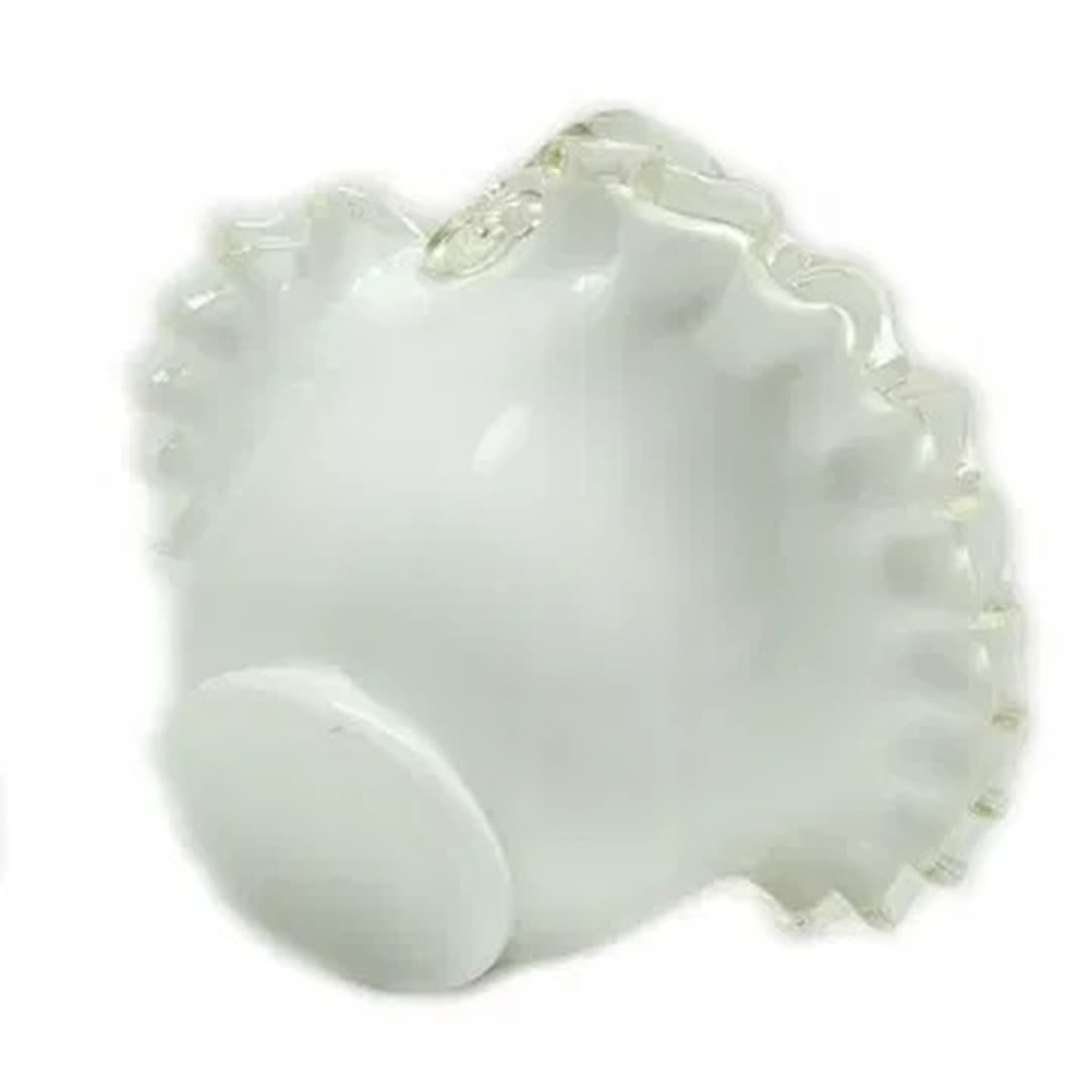 Decorative basket, white glass, Poland, 1970s. - 175229