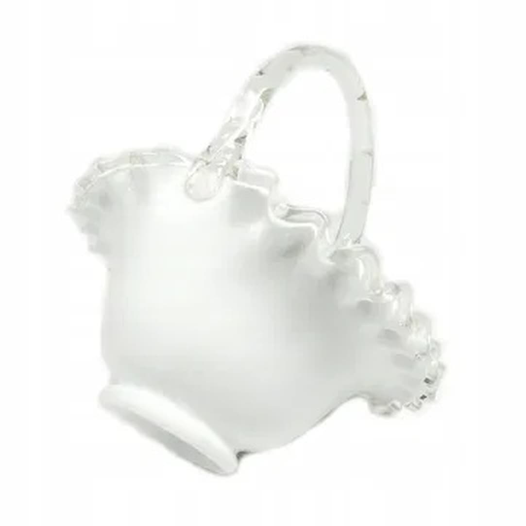 Decorative basket, white glass, Poland, 1970s. - 175230