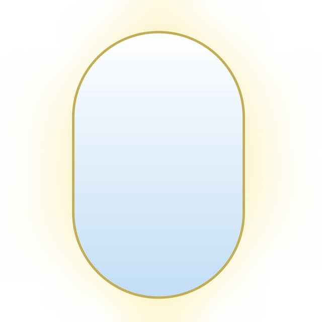 Oval Mirror Tiny Border Pastille 90x60 cm, gold, neutral light, Baltica - DIMENSION