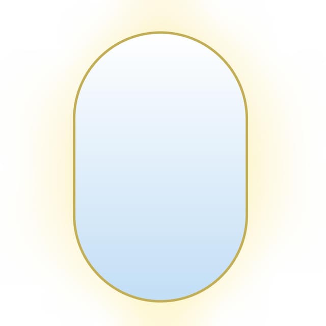 Oval mirror Tiny Border Pastille 90x60 cm, golden, warm light, Baltica - DIMENSION