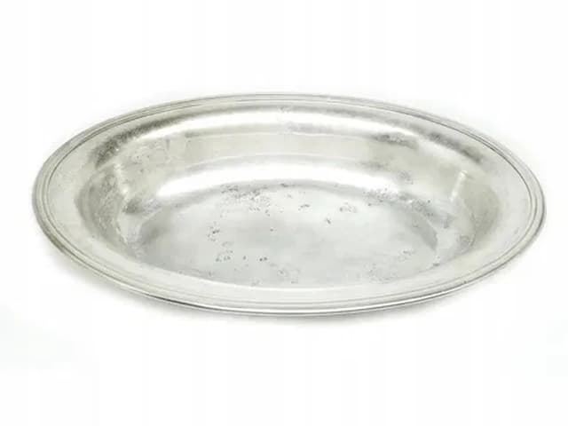 Biedermeier platter, silver-plated brass, Poland, 19th c. - DIMENSION