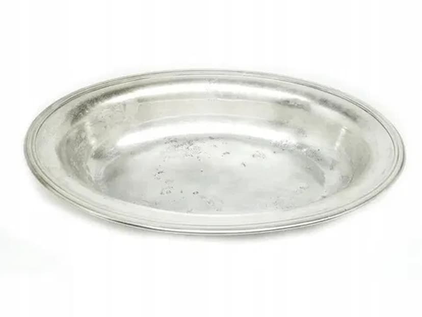 Biedermeier platter, silver-plated brass, Poland, 19th c.