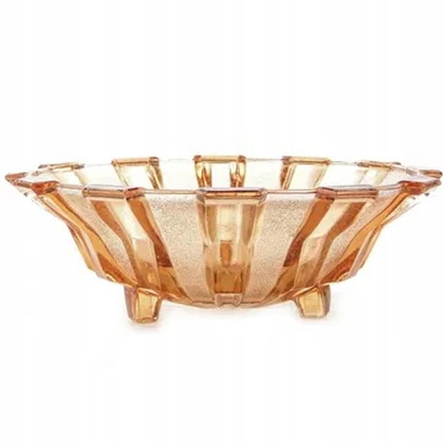 Art Deco centerpiece bowl, glass, Val Saint Lambert, Belgium, 1950s. - DIMENSION