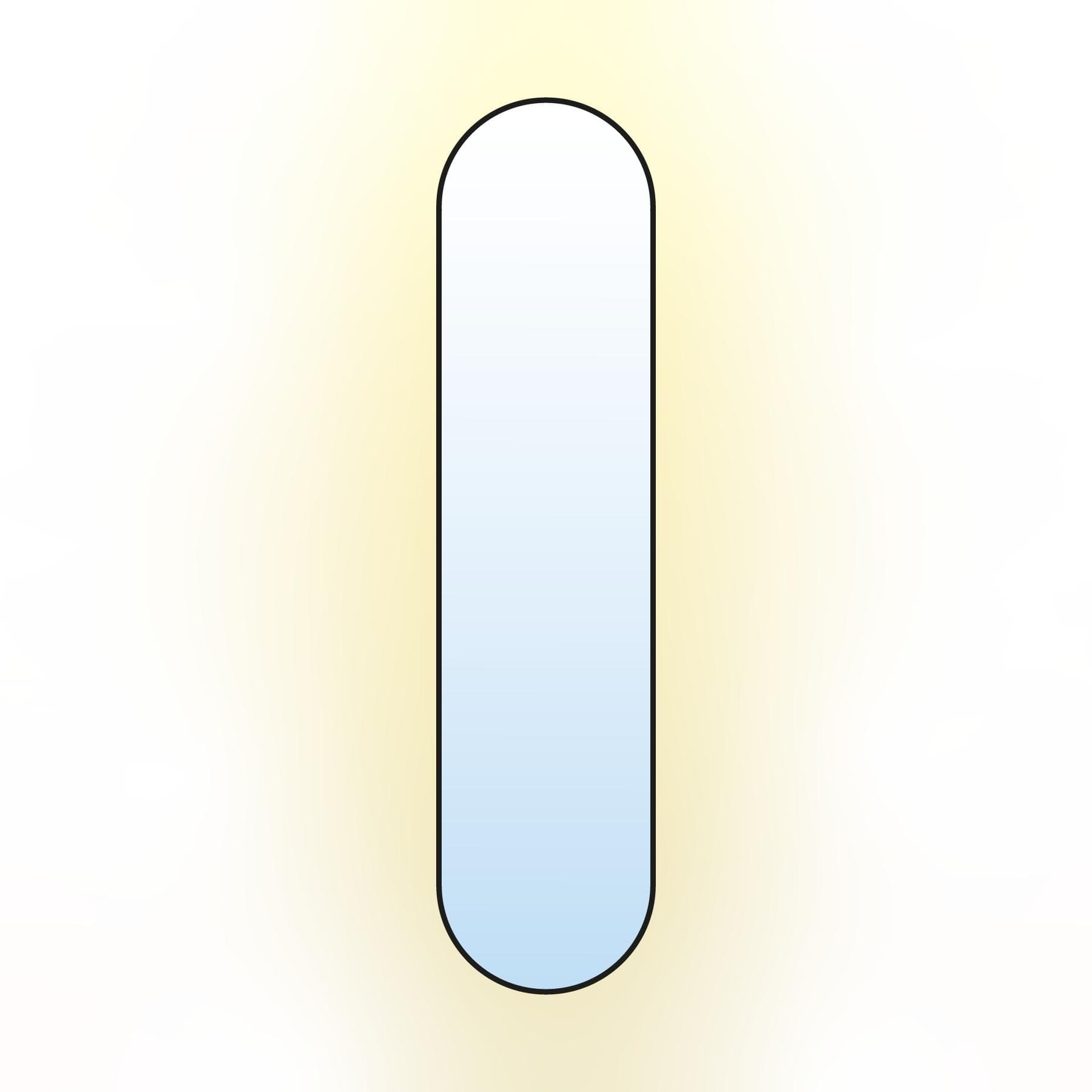 Oval mirror Tiny Border Pastille 100x50 cm, black, warm light, Baltica