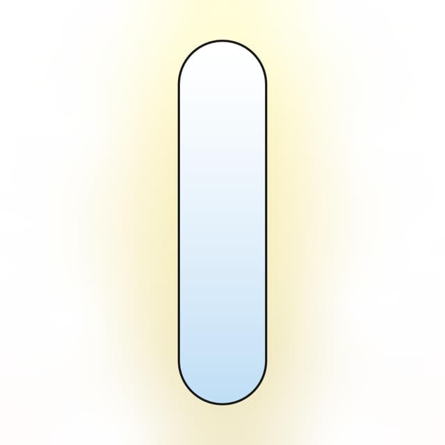 Oval mirror Tiny Border Pastille 100x50 cm, black, warm light, Baltica - DIMENSION