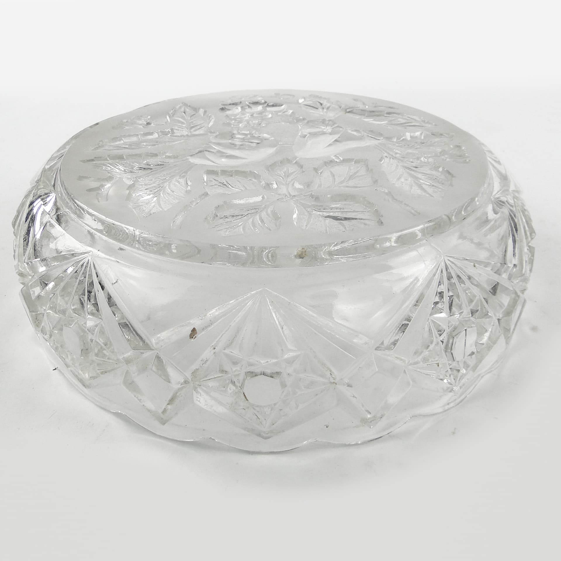 Art Deco fruit bowl, pressed glass, Huta Niemen, Poland, 1930s. - 175323