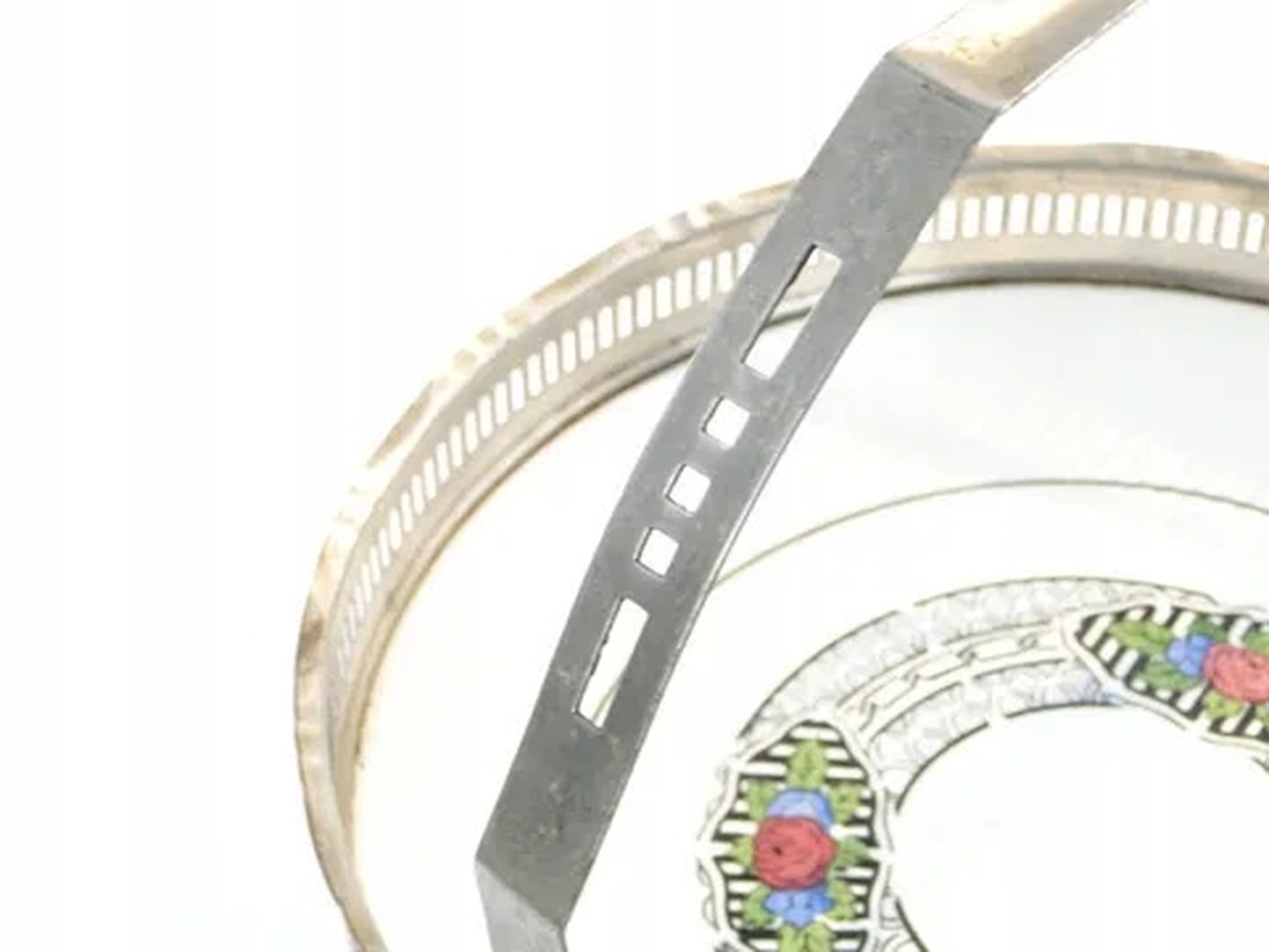 Art Nouveau fruit basket, chromed brass, glass, Germany, early 20th c. - 175350