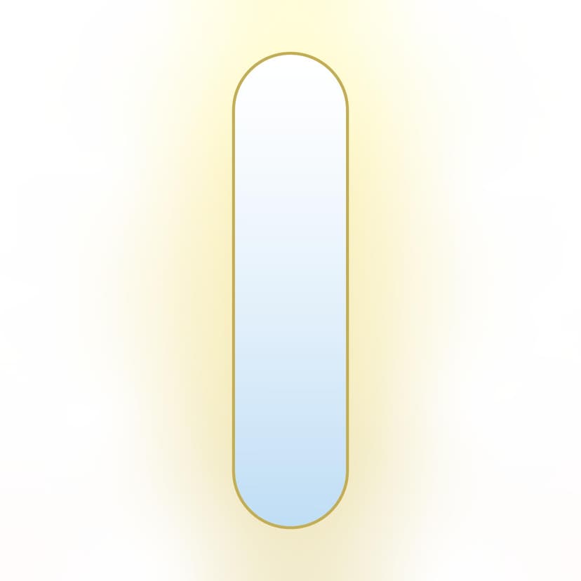 Oval mirror Tiny Border Pastille 100x50 cm, golden, warm light, Baltica