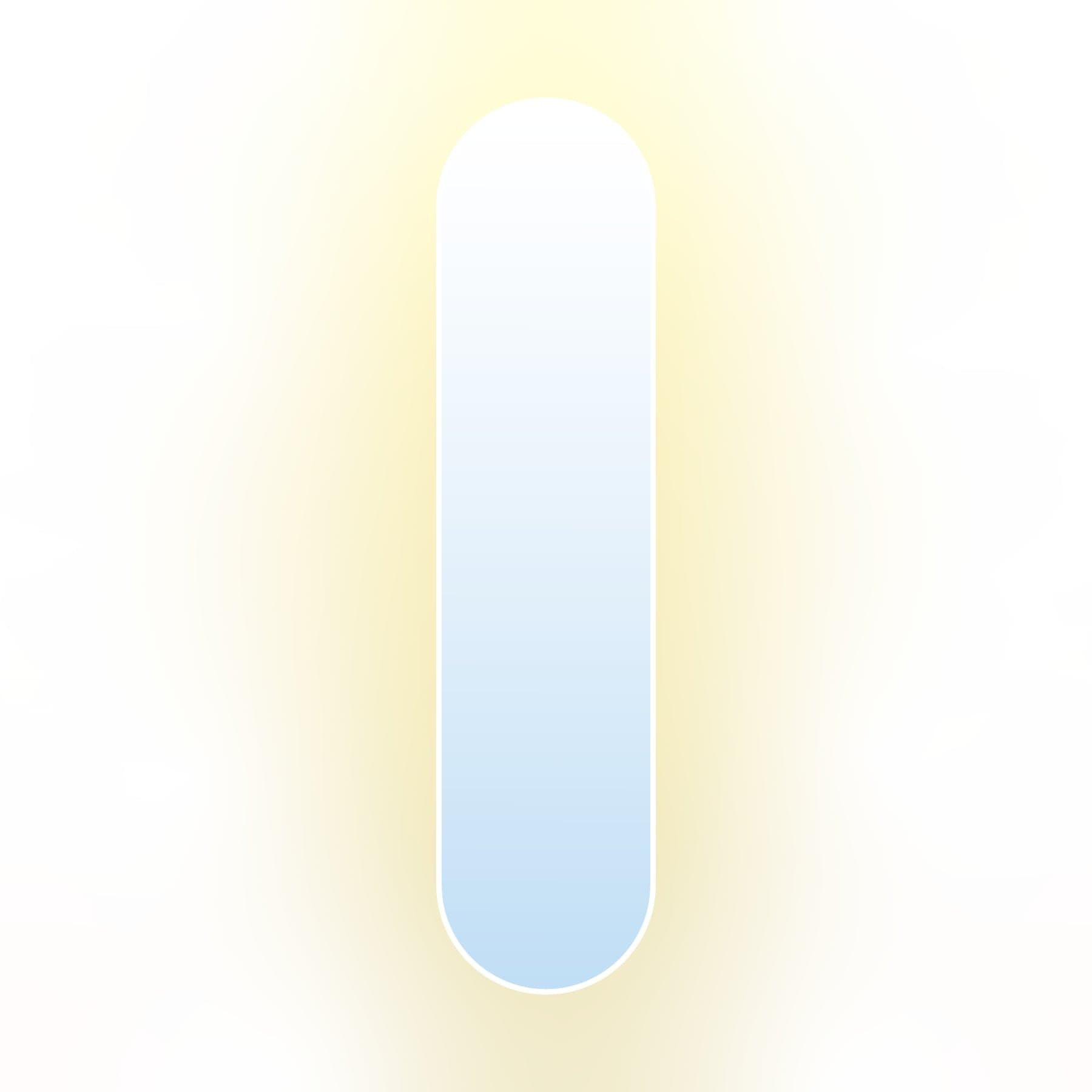 Oval mirror Tiny Border Pastille 110x50 cm, white, neutral light, Baltica