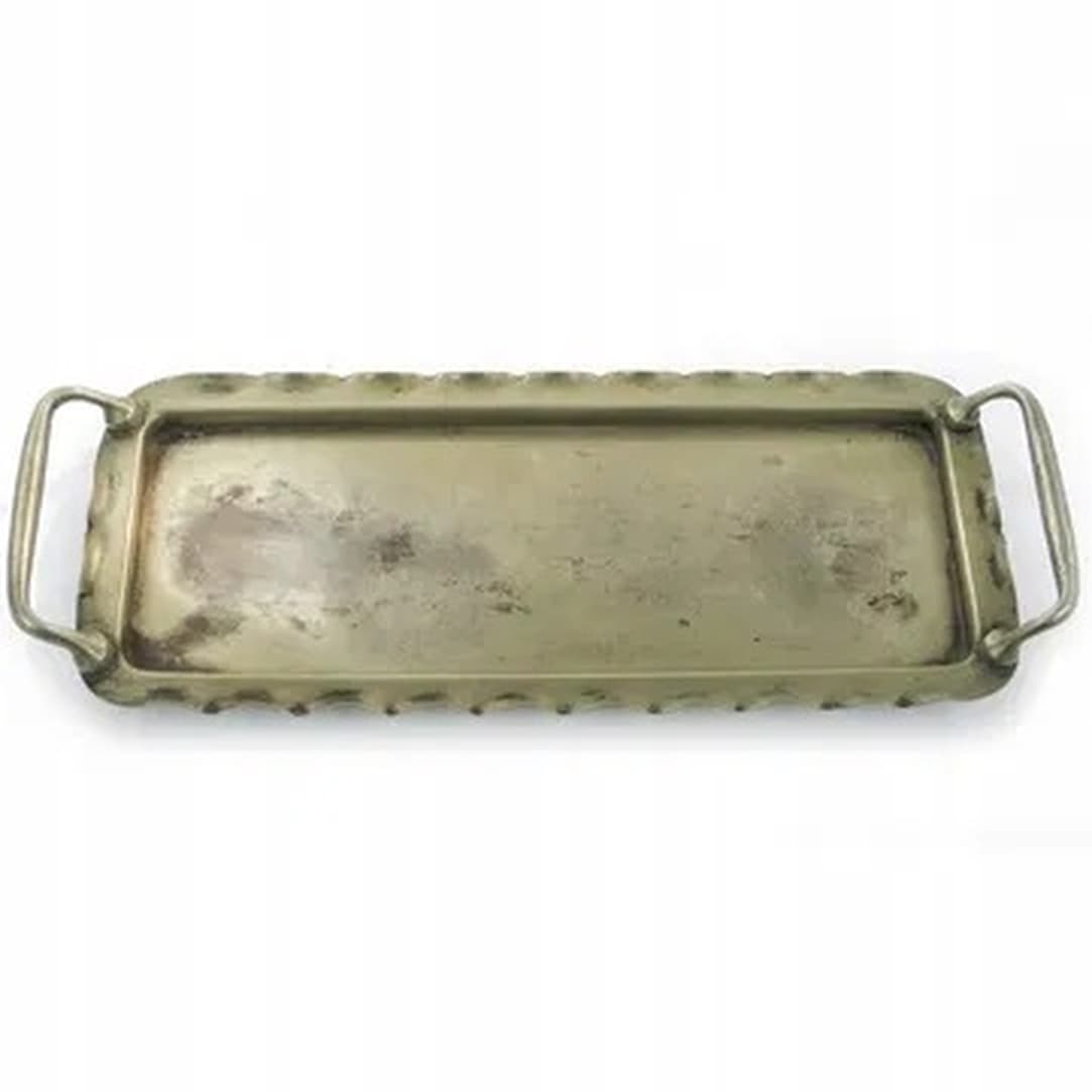 Tray, Art Nouveau, silver-plated brass, white porcelain, Austria, early 20th c. - 175394