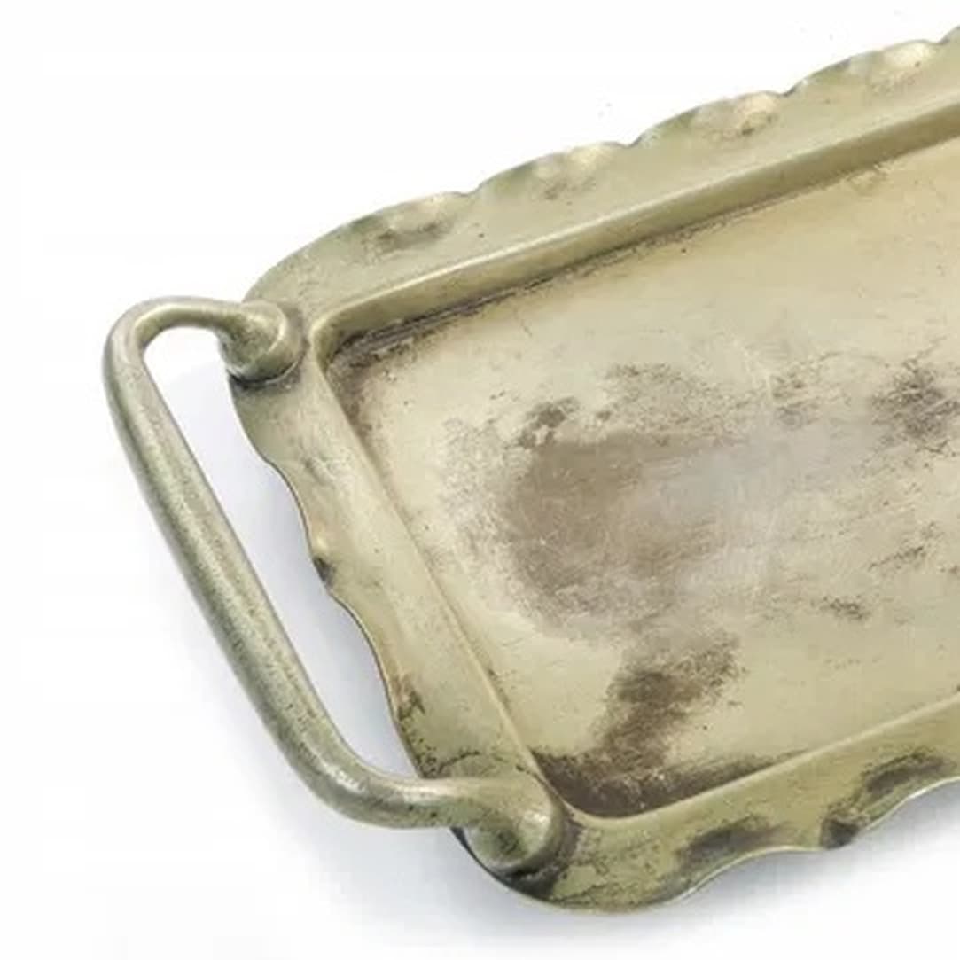 Tray, Art Nouveau, silver-plated brass, white porcelain, Austria, early 20th c. - 175390