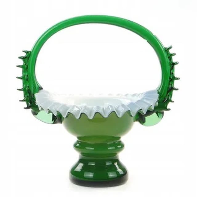 Fluted Vase, Mid-Century Modern, Glass, by L. Fiedorowicz, Poland, 1970s. - DIMENSION