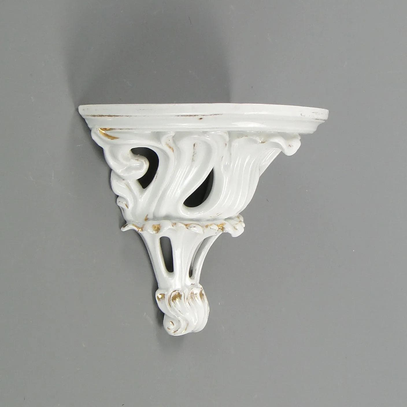 Konsola ścienna, rococo, porcelana ivory white, Austria, XIX w. - 11890