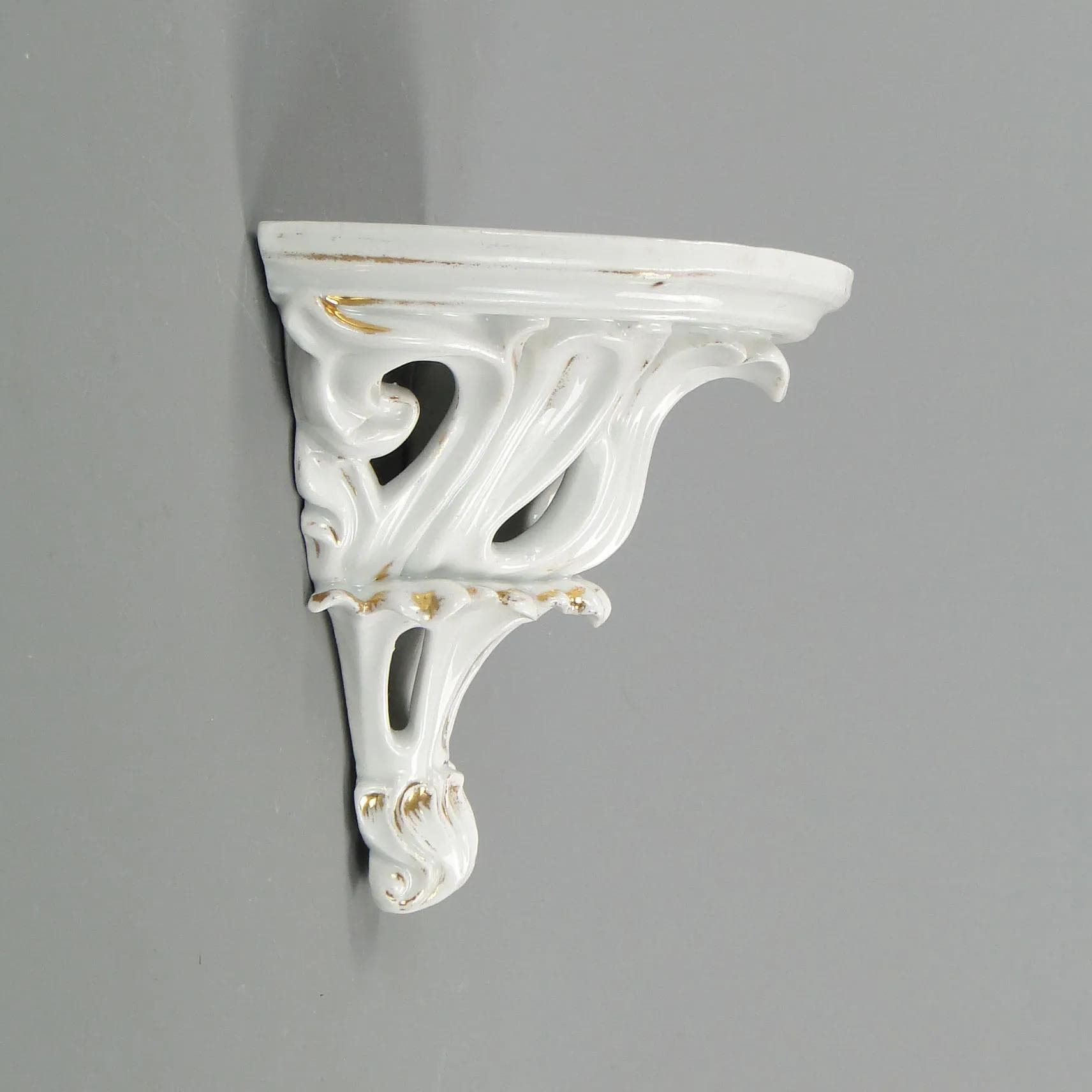 Konsola ścienna, rococo, porcelana ivory white, Austria, XIX w. - 11895