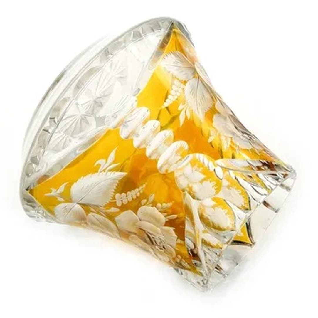 Rose vase, mid-century modern, glass, Poland, 1970s. - 175498