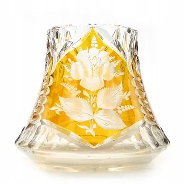 Rose vase, mid-century modern, glass, Poland, 1970s. - DIMENSION