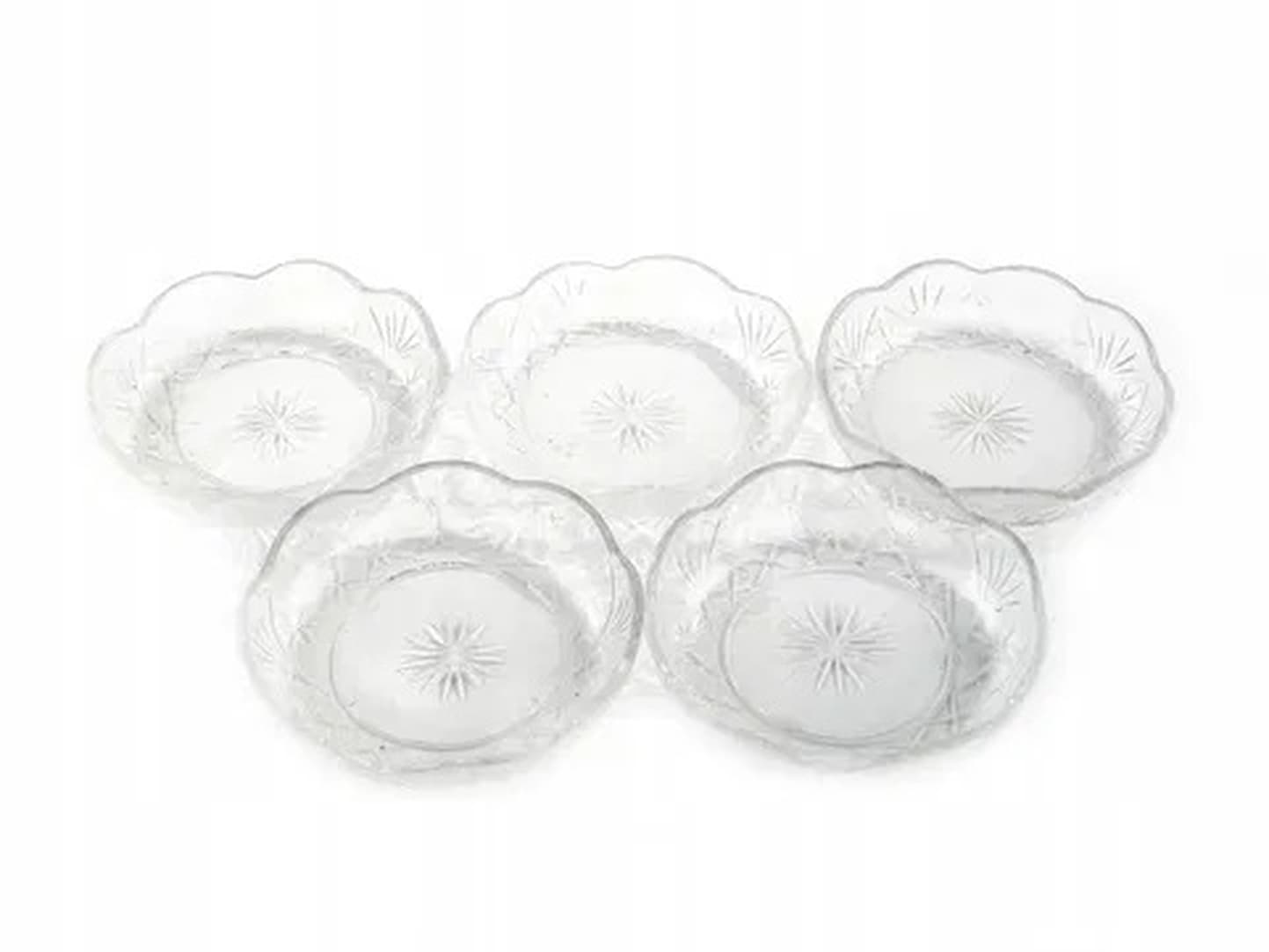 Dessert plate set, Art Deco, crystal, Huta Hortensja, Poland, 1930s. - 175501