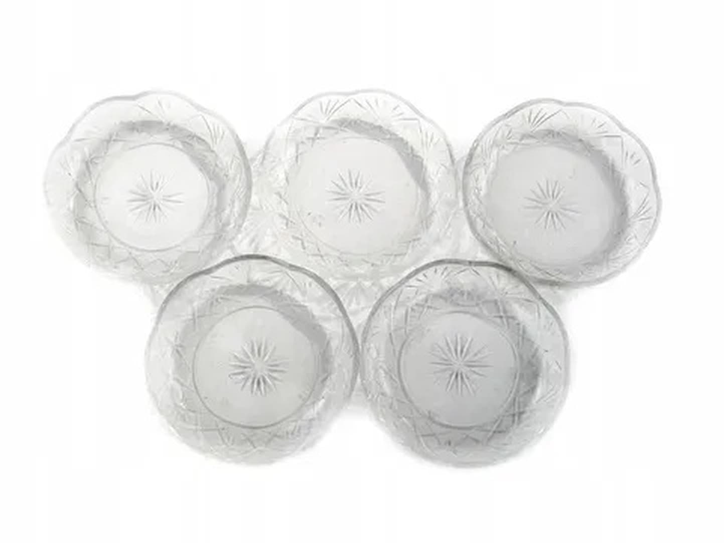 Dessert plate set, Art Deco, crystal, Huta Hortensja, Poland, 1930s. - 175503