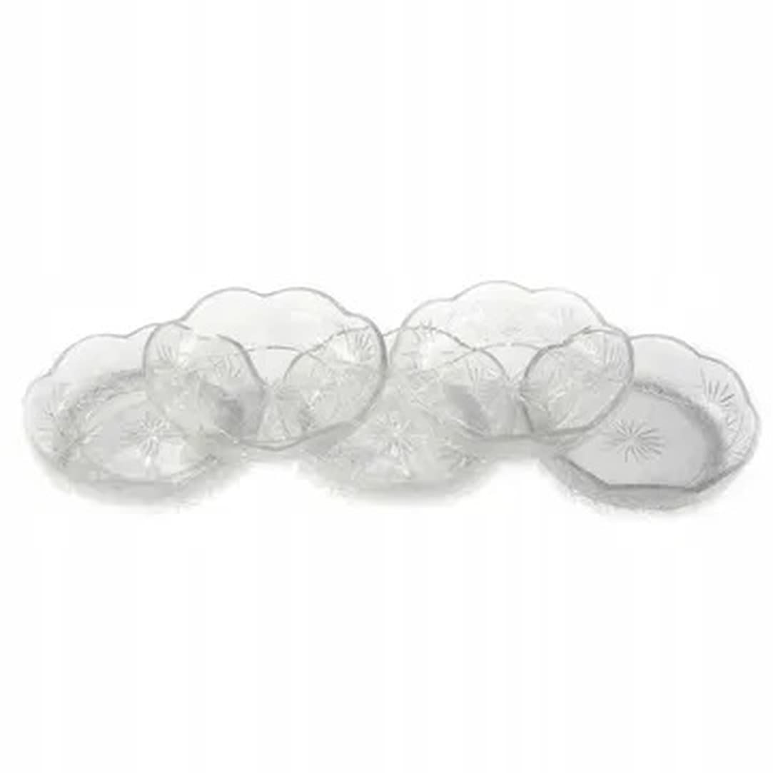 Dessert plate set, Art Deco, crystal, Huta Hortensja, Poland, 1930s. - 175505