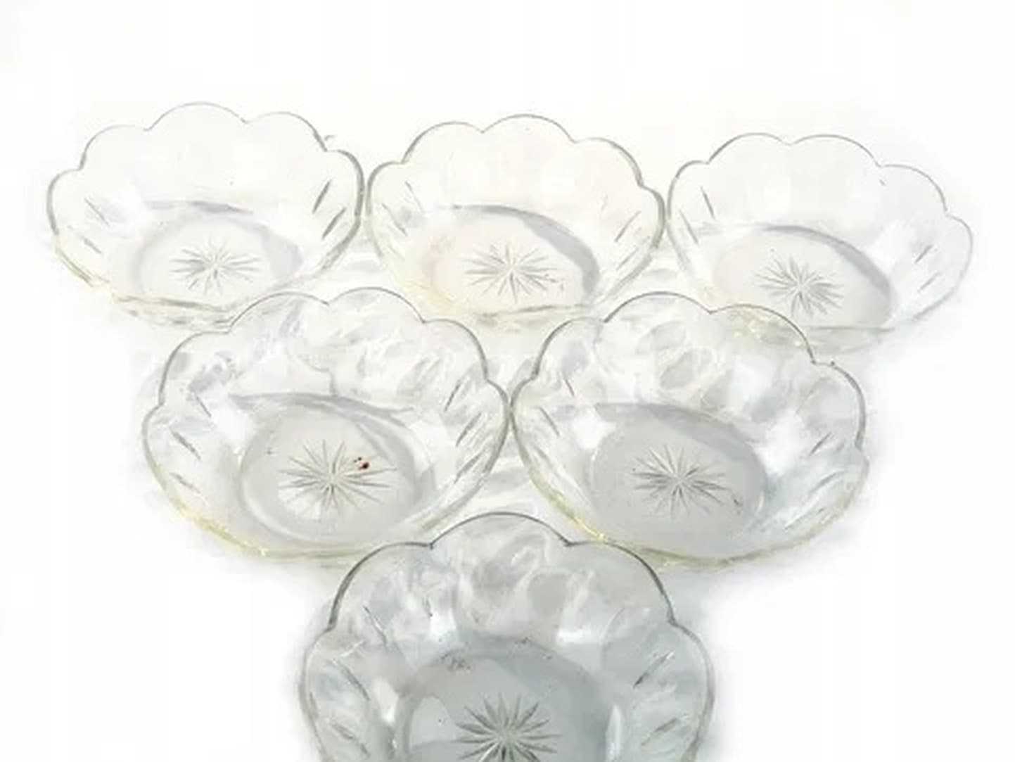 Dessert Plate Set, Art Deco, crystal, Huta Hortensja, Poland, 1930s. - 175517