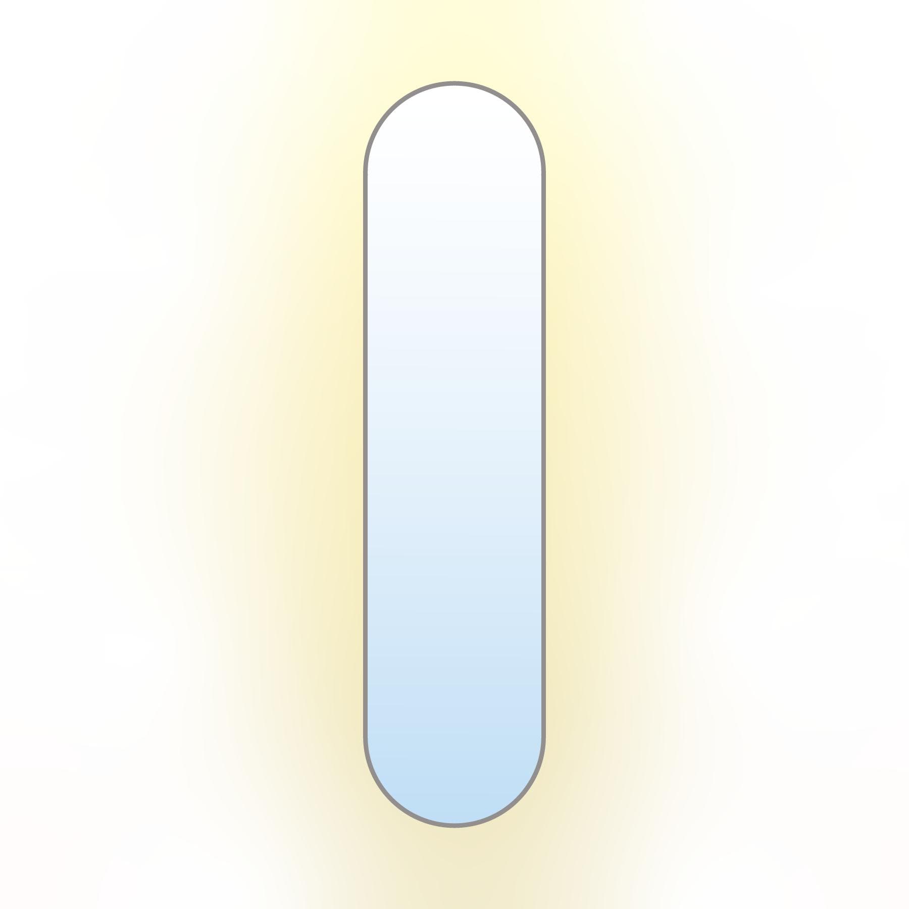 Oval Mirror Tiny Border Pastille 120x60 cm, silver, warm light, Baltica