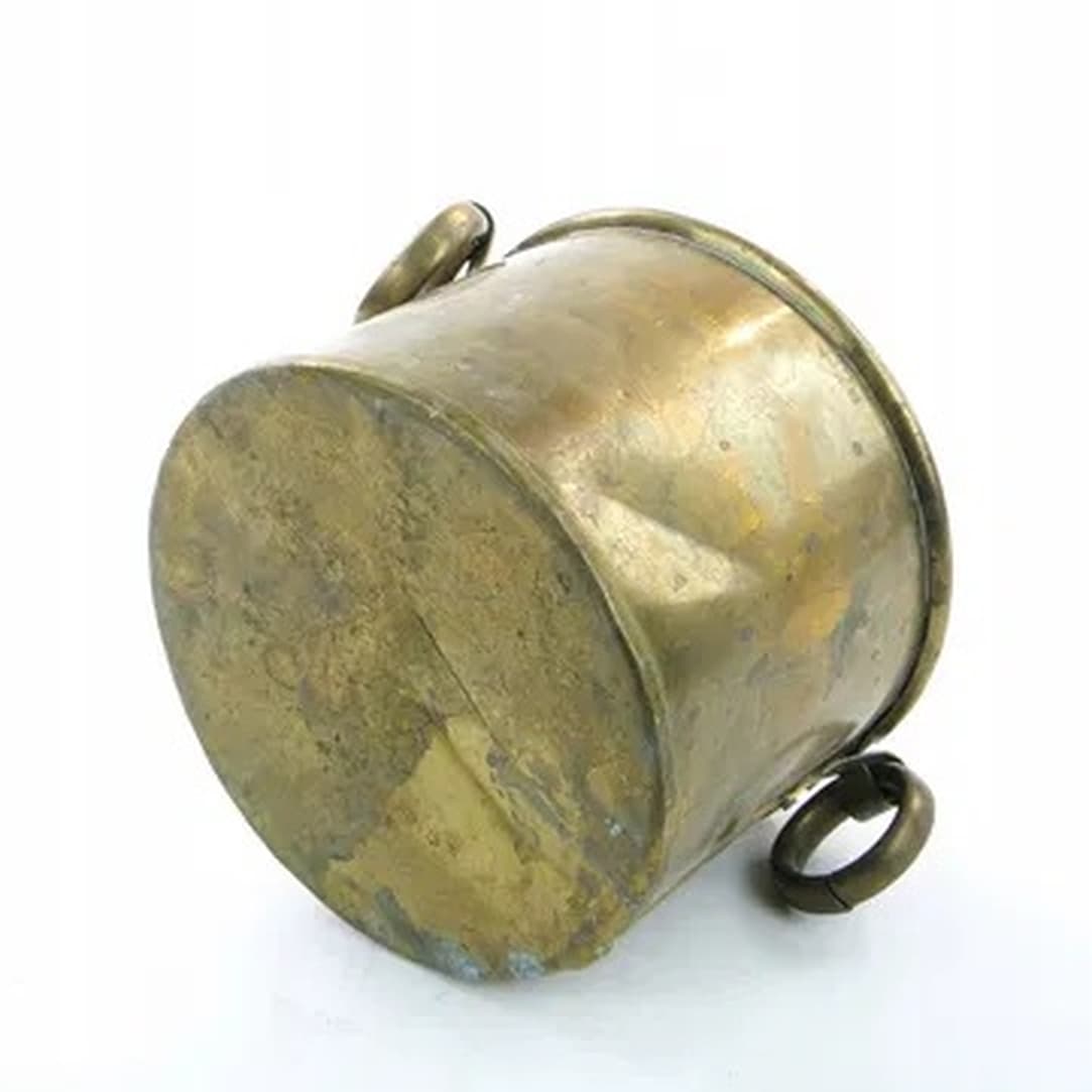 Art Deco planter sleeve, marbled tin, Poland, 1970s. - 175545