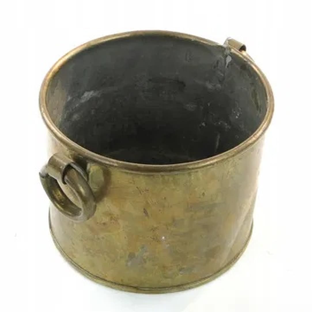 Art Deco planter sleeve, marbled tin, Poland, 1970s. - 175542