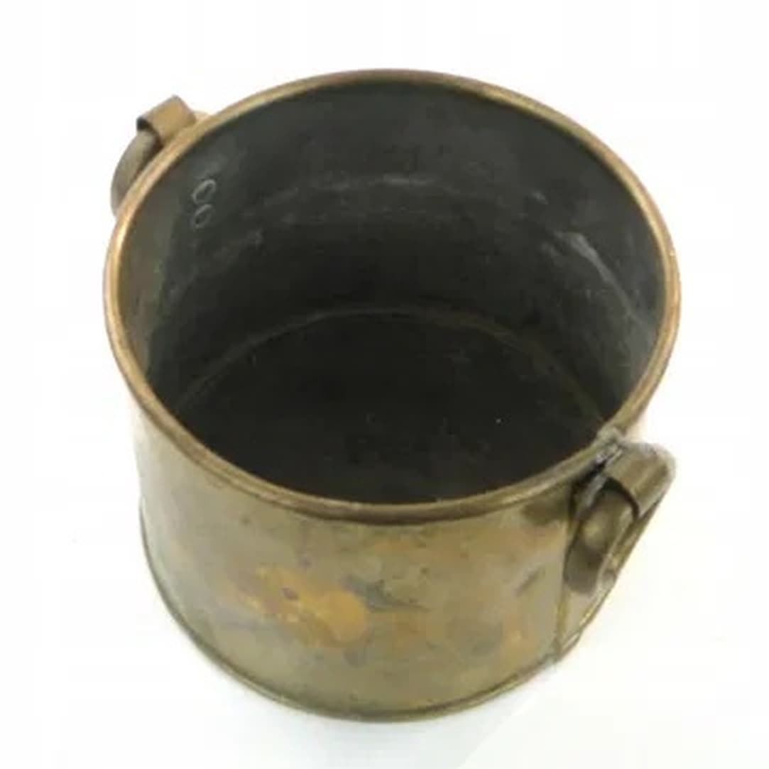 Art Deco planter sleeve, marbled tin, Poland, 1970s. - 175544