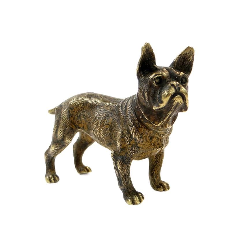 Figura buldoga, miniatura z brązu, Austria ok 1900.
