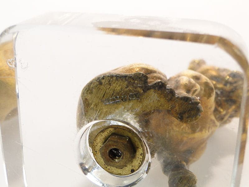 Figura buldoga, miniatura, brąz złocony, Austria 1880-1900 - 175591