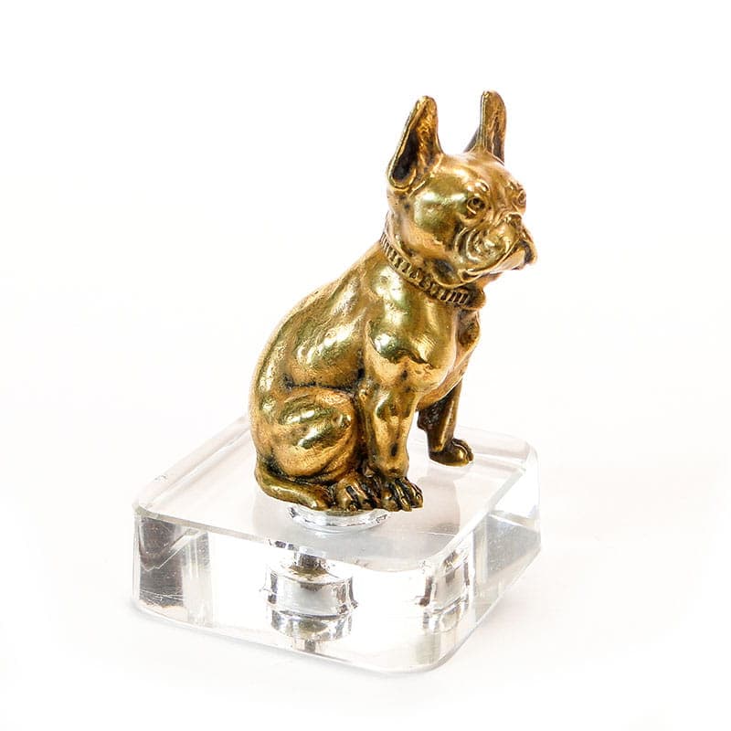 Figura buldoga, miniatura, brąz złocony, Austria 1880-1900 - 175597
