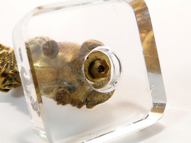 Figura buldoga, miniatura, brąz złocony, Austria 1880-1900 - 175594