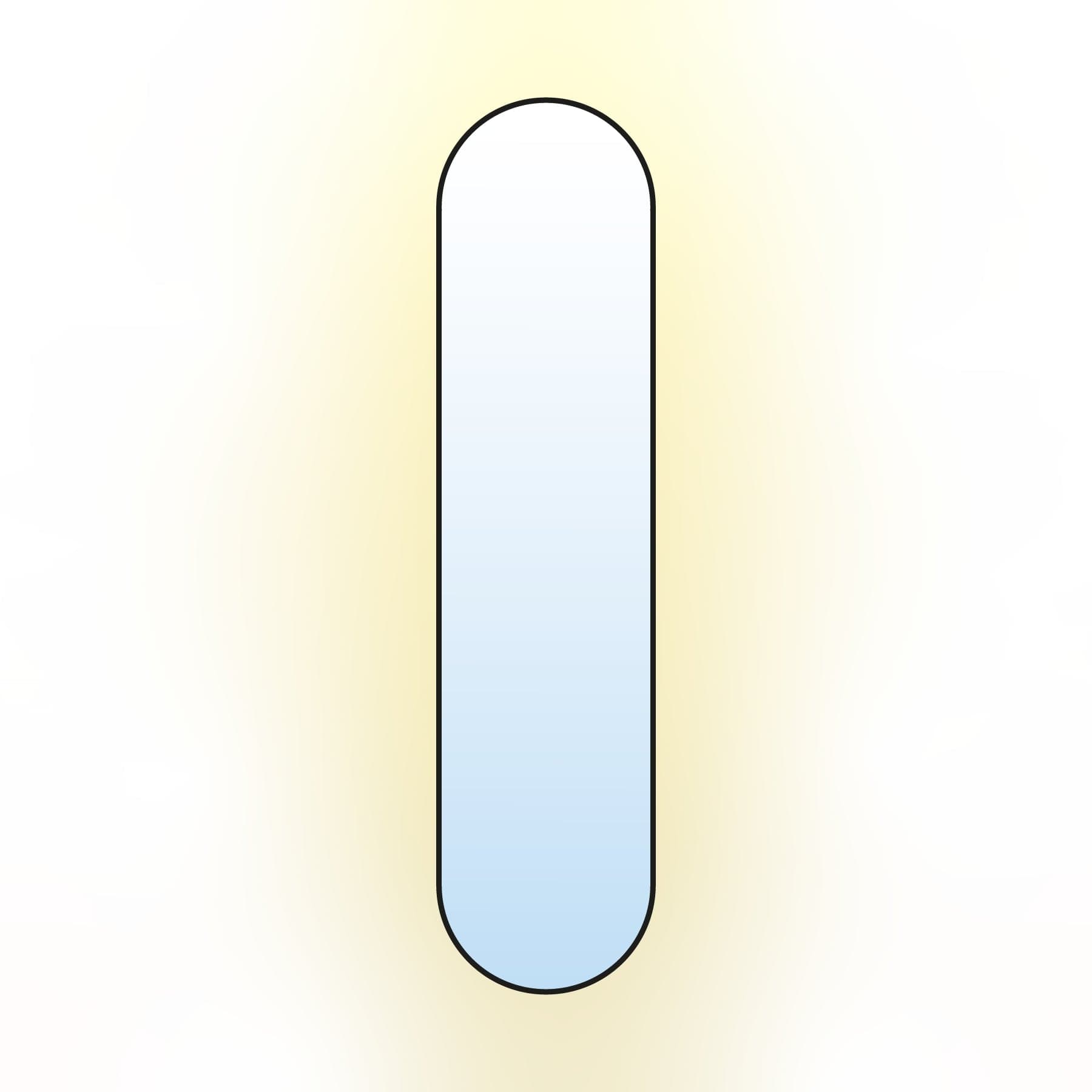 Oval mirror Tiny Border Pastille 155x40 cm, black, neutral light, Baltica