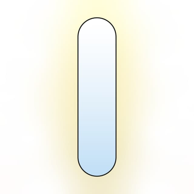 Oval mirror Tiny Border Pastille 155x40 cm, black, neutral light, Baltica - DIMENSION