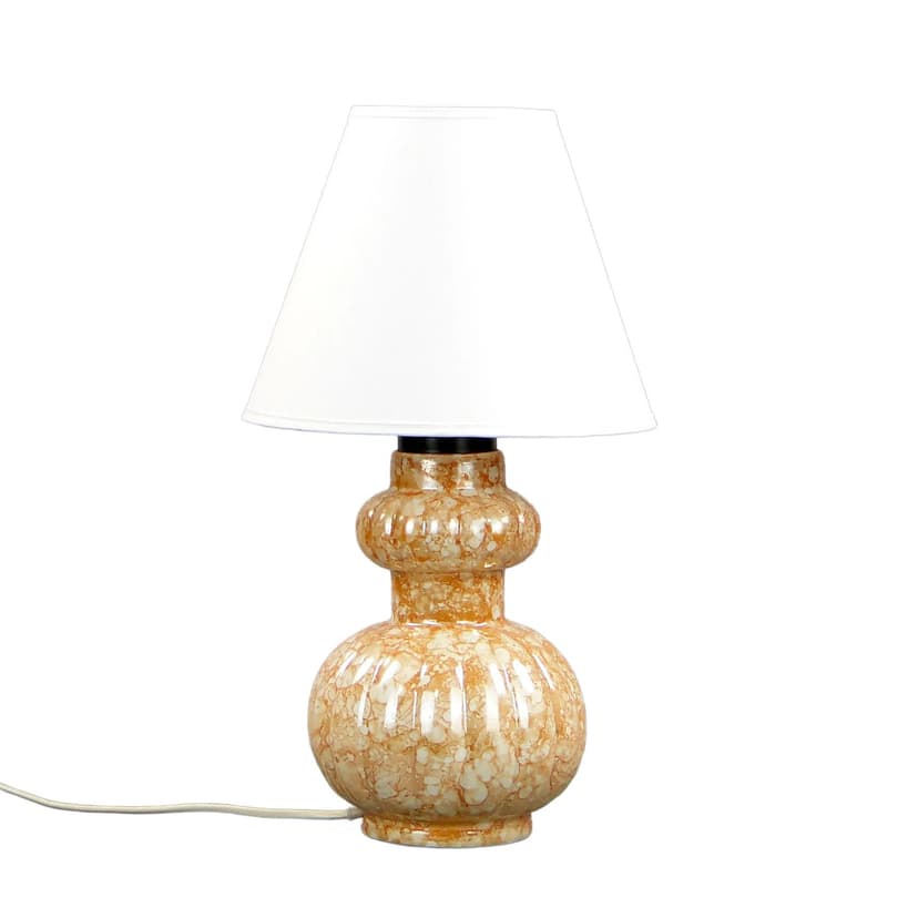 Lampa stołowa, multikolor, porcelana, Polska, lata 60.