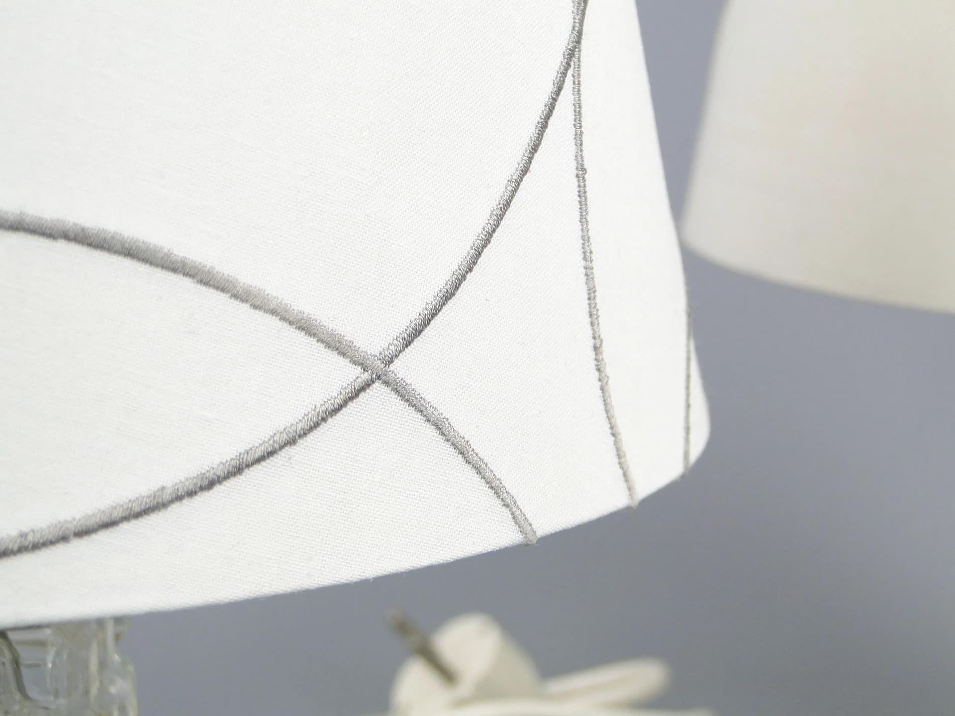 Pair of table lamps, chrome steel, crystal glass, Pell and Putzler, Germany, 1950s. - 11850