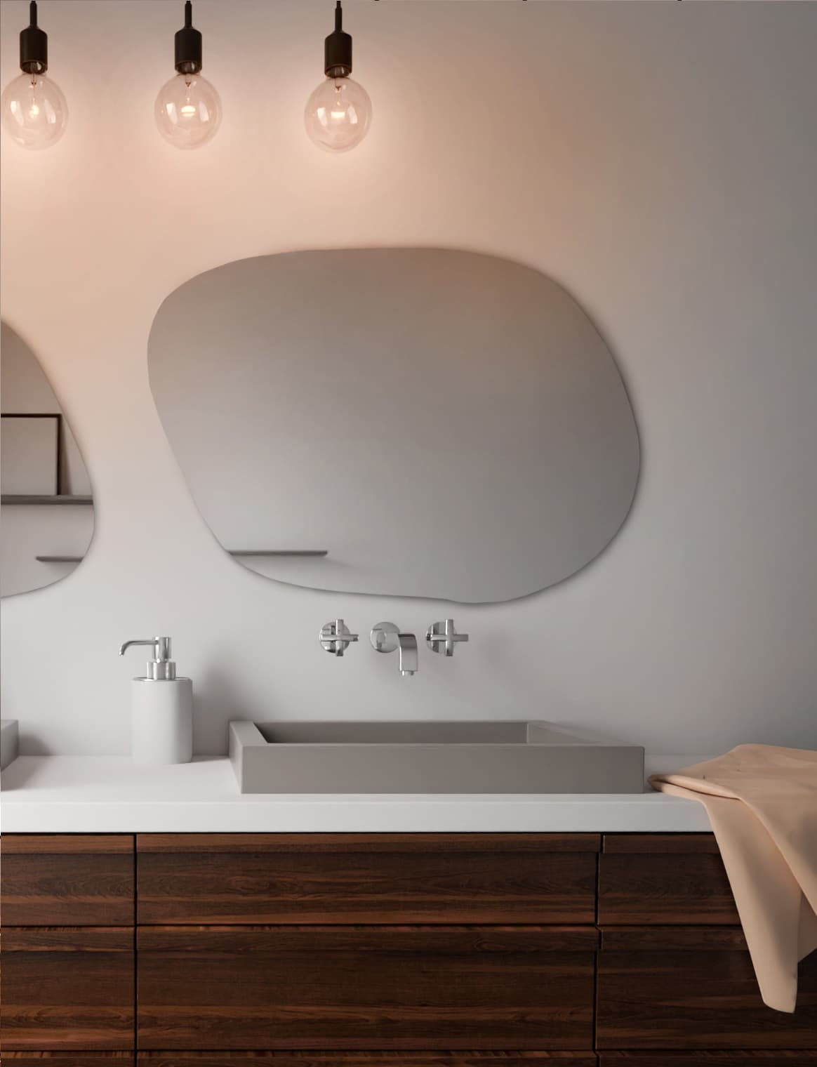 Irregular mirror Stain IV No Edges 60x43 cm, Baltica - 176490