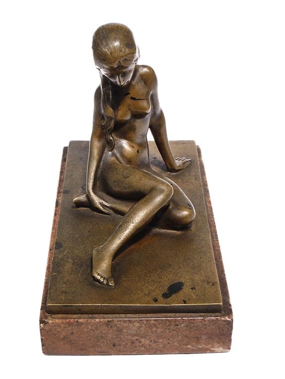 Figura kobiety, akt z brązu lata 20. - WYMIARY