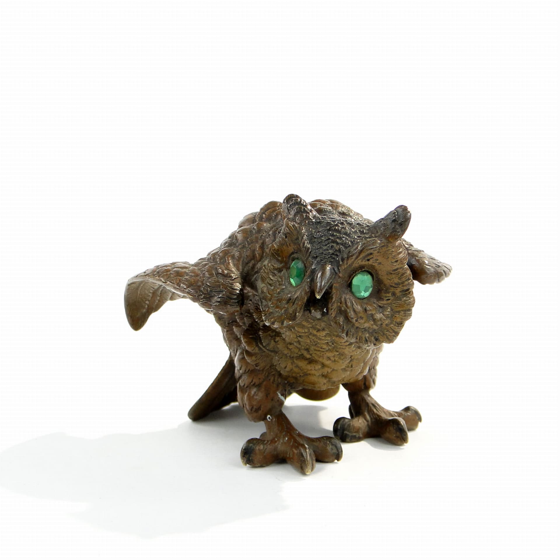 Figura sowy, miniaturowy brąz wiedeński ok 1900 r - 175891