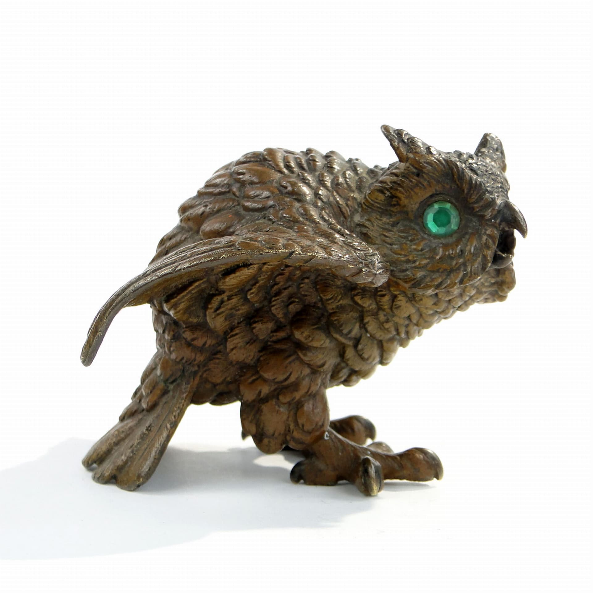 Figura sowy, miniaturowy brąz wiedeński ok 1900 r - 175887