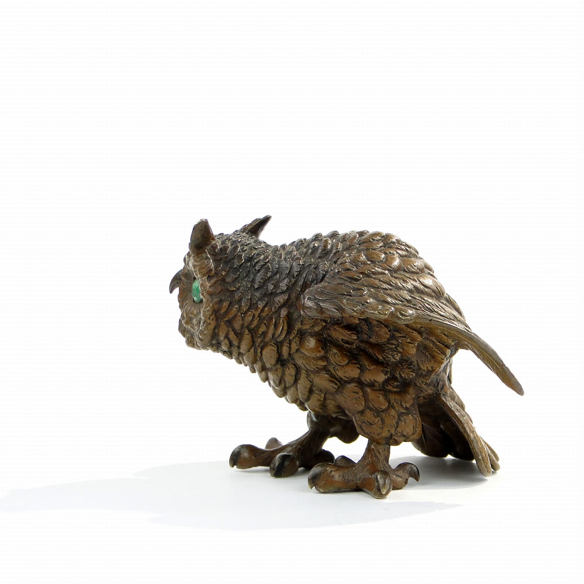 Figura sowy, miniaturowy brąz wiedeński ok 1900 r - 175893