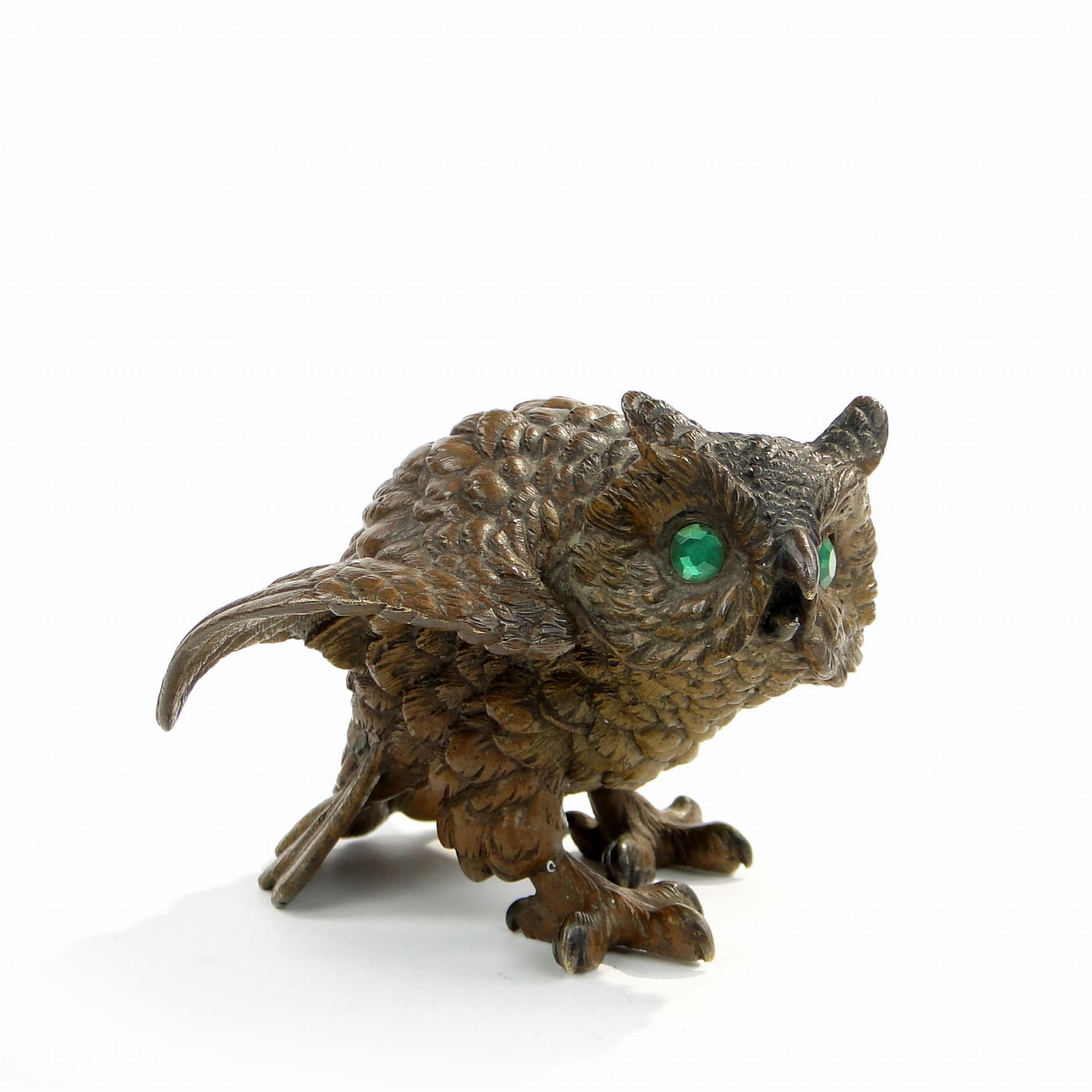 Figura sowy, miniaturowy brąz wiedeński ok 1900 r - 175890