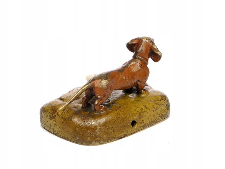 Przycisk z jamnikiem, brąz wiedeński XIX w Bergman - 175925