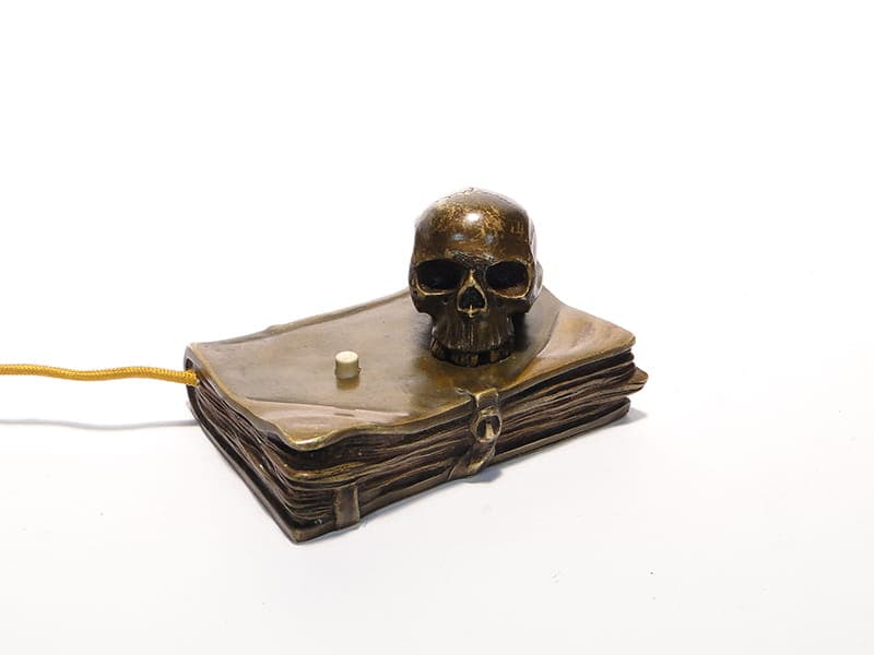 Przycisk do dzwonka z czaszką brąz wiedeński XIX w - 175941
