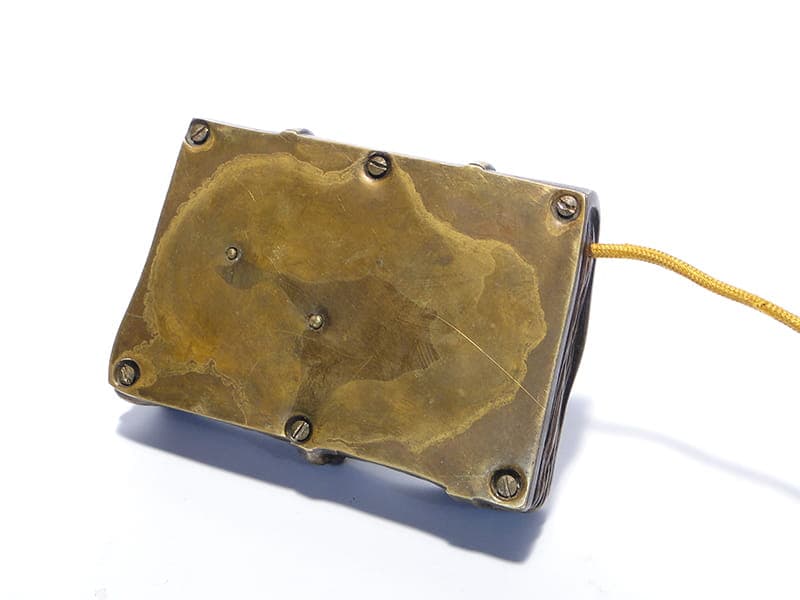 Przycisk do dzwonka z czaszką brąz wiedeński XIX w - 175935