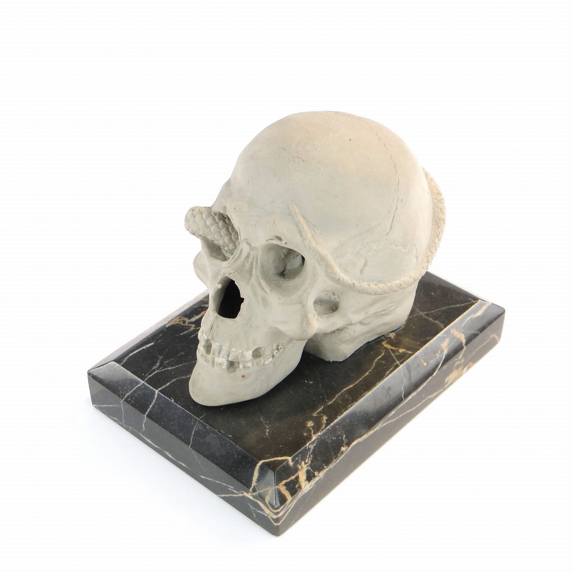 Paperweight, beige ceramic, black marble, Austria, early 20th c. - 175947